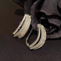 Light Luxury Sparkling Stud Earrings For Women, Elegant Evening Dress Fashion Jewelry view 3