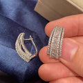 Light Luxury Sparkling Stud Earrings For Women, Elegant Evening Dress Fashion Jewelry view 2