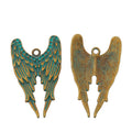 Detailed Double Wing Metal Charms in Five Finishes view 9