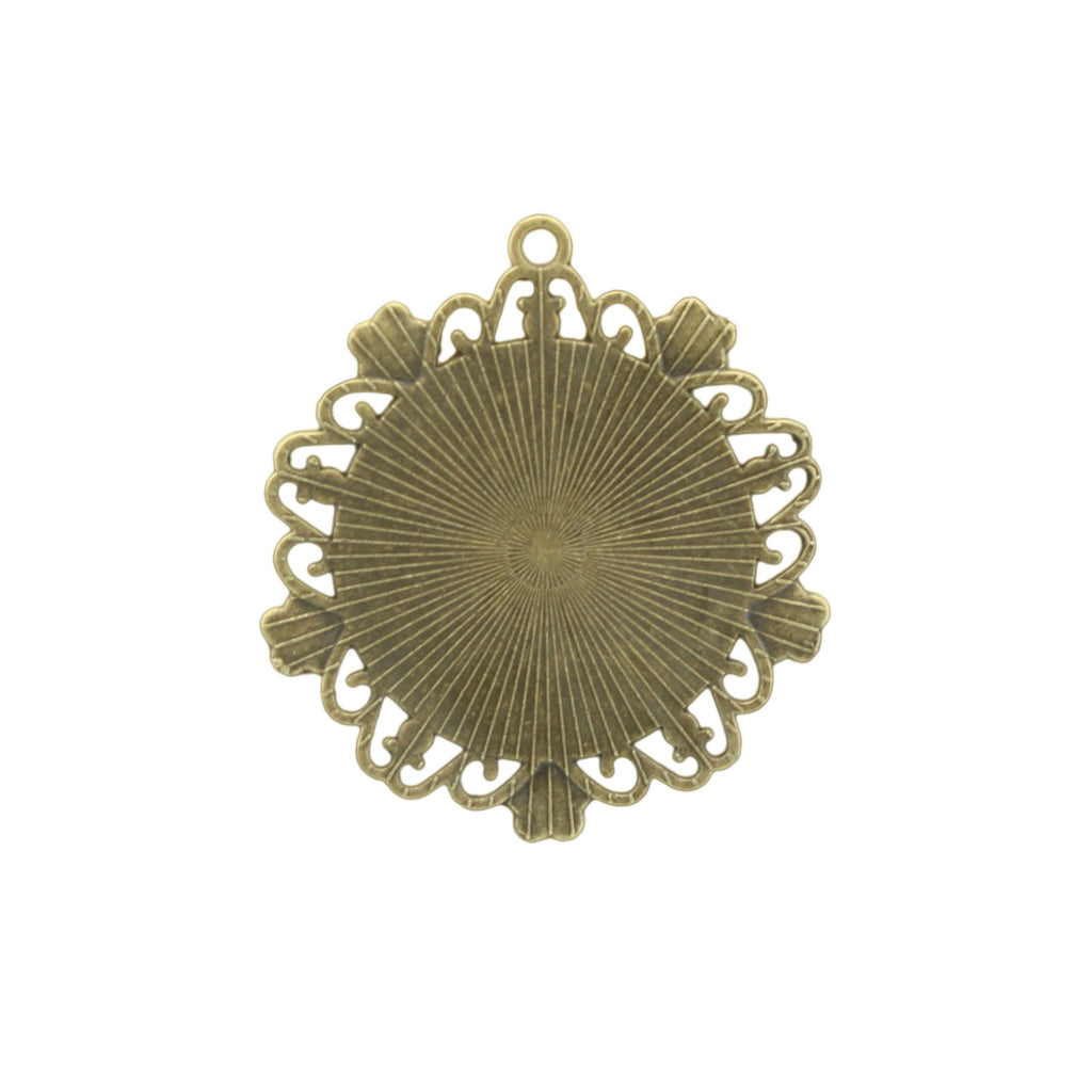 44mm Flower Cabochon Tray Pendant Base for 30mm Cabochon
