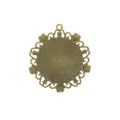 Antique Finish Floral Round Setting Metal Jewelry Component view 2