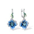 Metal Edged Floral Jewelry Set With Morning Glory Flower Design, Fresh Pastoral Daily Wear view 5