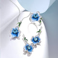 Metal Edged Floral Jewelry Set With Morning Glory Flower Design, Fresh Pastoral Daily Wear view 1