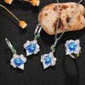 Metal Edged Floral Jewelry Set With Morning Glory Flower Design, Fresh Pastoral Daily Wear view 2