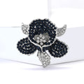 Elegant Alloy Rhinestone Peony Flower Brooch For Women's Apparel view 3