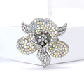 Elegant Alloy Rhinestone Peony Flower Brooch For Women's Apparel view 5
