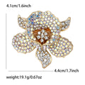 Elegant Alloy Rhinestone Peony Flower Brooch For Women's Apparel view 6