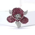 Elegant Alloy Rhinestone Peony Flower Brooch For Women's Apparel view 4