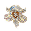 Elegant Alloy Rhinestone Peony Flower Brooch For Women's Apparel view 1