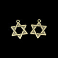 Open Star Hexagram Metal Charms in Three Vintage Finishes view 2
