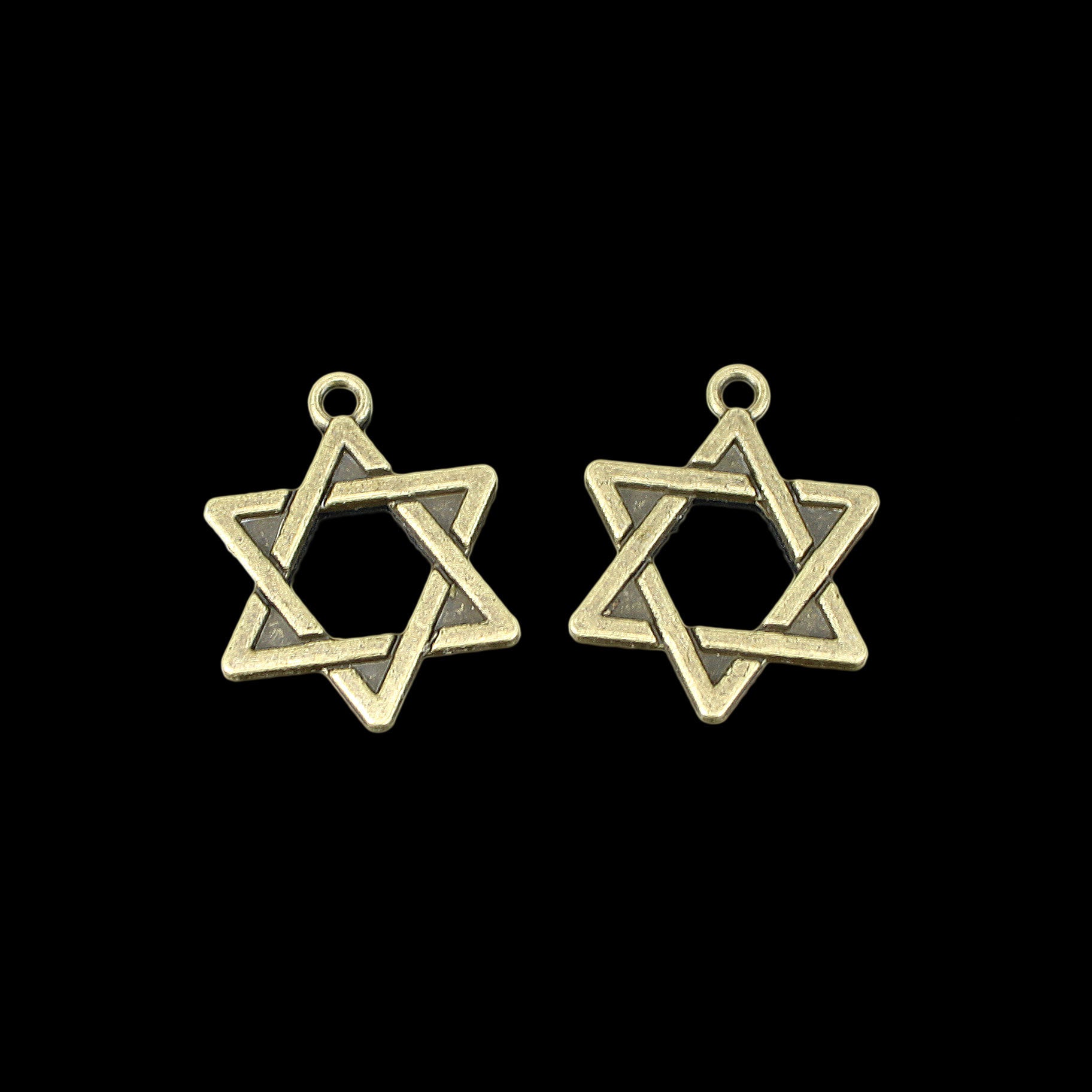 18mm Vintage Alloy Hexagram Star Charm Pendant