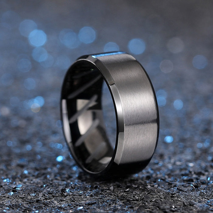 Minimalist Fashion Ring With Inner Diagonal Texture Engraving, Trendy Personality Finger Band