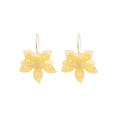 Chic Resin Flower C-Shaped Stud Earrings For Women, Summer Vacation Floral Style view 5