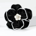 Metal Fabric Flower Brooch Pin For Elegant Womens Apparel Decoration view 4