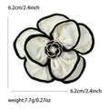 Metal Fabric Flower Brooch Pin For Elegant Womens Apparel Decoration view 6