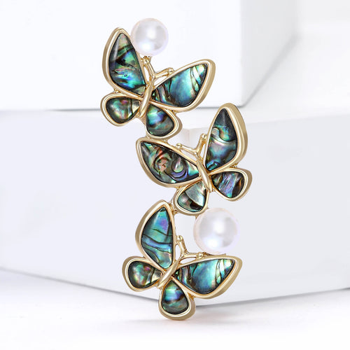 Alloy Shell Butterfly Brooch Pin For Elegant Women's Clothing Accessories
