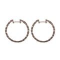 Copper Zircon Geometric Round Hollow Hoop Earrings Vintage Minimalist Luxury Jewelry view 5