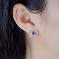 Elegant Lady Bowknot Stud Earrings With Micro Pave Zircon, Sparkling Sweet Fashion Jewelry view 3