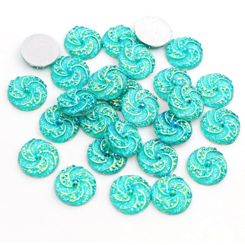 12mm Round Resin Necklace Accent Flatback Patch 0.25g For DIY Jewelry Accessory Findings