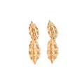Vintage Oversized Metallic Leaf Drop Alloy Earrings With Wrinkled Texture Elegant Long Dangle Earrings view 5