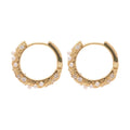 Zircon Geometric Round Faux Pearl Ear Cuff Earrings French Vintage Light Luxury Women Jewelry view 5
