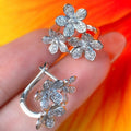 Korean Forest Fresh Flower Jewelry Set With Micro Pave Zircon Ear Cuffs And Pastoral Necklace Earrings view 1