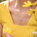 Korean Forest Fresh Flower Jewelry Set With Micro Pave Zircon Ear Cuffs And Pastoral Necklace Earrings view 3