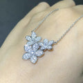 Korean Forest Fresh Flower Jewelry Set With Micro Pave Zircon Ear Cuffs And Pastoral Necklace Earrings view 2