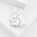 Stainless Steel Cute Rabbit Brooch Pin For Women's Apparel view 3