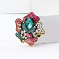 Korean Style Alloy Rhinestone Flower Brooch Pin For Cardigans And Coats view 2