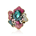 Korean Style Alloy Rhinestone Flower Brooch Pin For Cardigans And Coats view 1