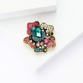 Korean Style Alloy Rhinestone Flower Brooch Pin For Cardigans And Coats view 4