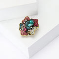 Korean Style Alloy Rhinestone Flower Brooch Pin For Cardigans And Coats view 3