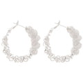 Minimalist Silver Tone Mesh Round Copper Ear Cuff Earrings For Women Light Luxury Jewelry view 5