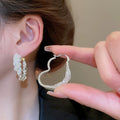 Minimalist Silver Tone Mesh Round Copper Ear Cuff Earrings For Women Light Luxury Jewelry view 4