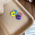 Asymmetric Painted Alloy Flower Ear Cuff Earrings Sweet Cool Floral Commuter Jewelry For Women view 4