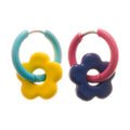 Asymmetric Painted Alloy Flower Ear Cuff Earrings Sweet Cool Floral Commuter Jewelry For Women view 5