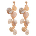 Light Luxury Irregular Shell Tassel Drop Earrings Geometric Silver Needle Fashion Jewelry view 5
