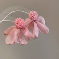 Fabric Cluster Flower Stud Earrings With Silver Needle Resort Style Minimalist Floral Jewelry view 4