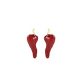 Light Luxury Red Chili Pepper Enamel Alloy Stud Earrings For Women Unique Fashion Drop Earrings view 5