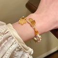 Handwoven Resin Cat And Star Bangle, New Chinese Sweet Versatile Niche Bracelet view 4