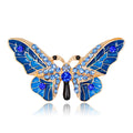 Blue Gold Tone Butterfly Enamel Two Designs Metal Brooch Pin view 6