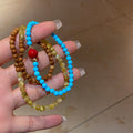 Turquoise Rice Bead Alloy Bangle For Women New Chinese Style Round Geometric Fashion Jewelry view 2
