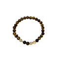 Natural Tiger Eye Stone Pearl Beaded Bangle, New Chinese Geometric Round Elegant Women's Jewelry view 5