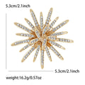 Alloy Rhinestone Sunflower Brooch For Elegant Women's Clothing Decoration view 5