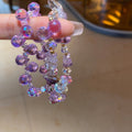 Irregular Round Amethyst Crystal Beaded Bangle For Women Vintage Elegant Geometric Jewelry view 1