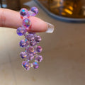 Irregular Round Amethyst Crystal Beaded Bangle For Women Vintage Elegant Geometric Jewelry view 3