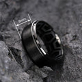 Unisex Ring With Inner Texture Engraving, Minimalist Niche Cool Style Fashion Jewelry view 4
