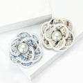 Alloy Fabric Flower Brooch Pin For Elegant Womens Apparel view 2
