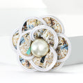 Alloy Fabric Flower Brooch Pin For Elegant Womens Apparel view 3